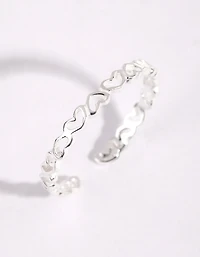 Sterling Silver Heart Band Ring