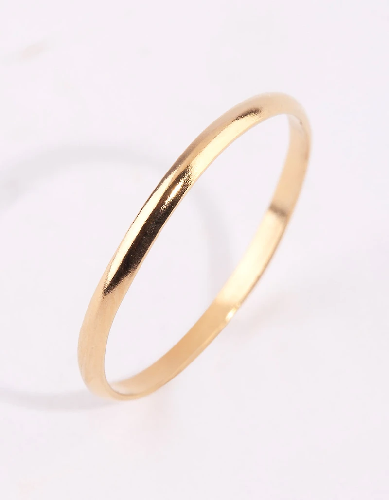 Bague simple en argent sterling plaqué or