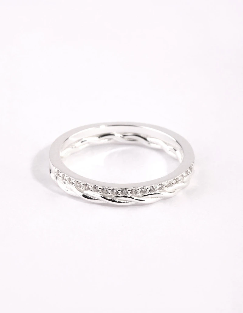 Sterling Silver Cubic Zirconia Ring Set