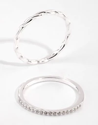 Sterling Silver Cubic Zirconia Ring Set
