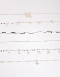Pack de 6 colliers Silver Star & Pearl