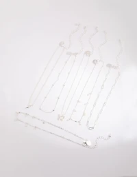 Pack de 6 colliers Silver Star & Pearl