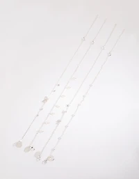 Silver Butterfly Jingle Bracelet & Anklet 4-Pack