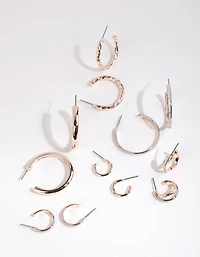 Rose Gold Glitter Paper Earring 6-Pack
