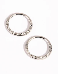 Surgical Steel Pave Hoop Earrings