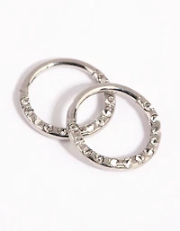 Surgical Steel Pave Hoop Earrings
