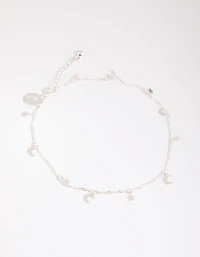 Silver Celestial Charm Anklet