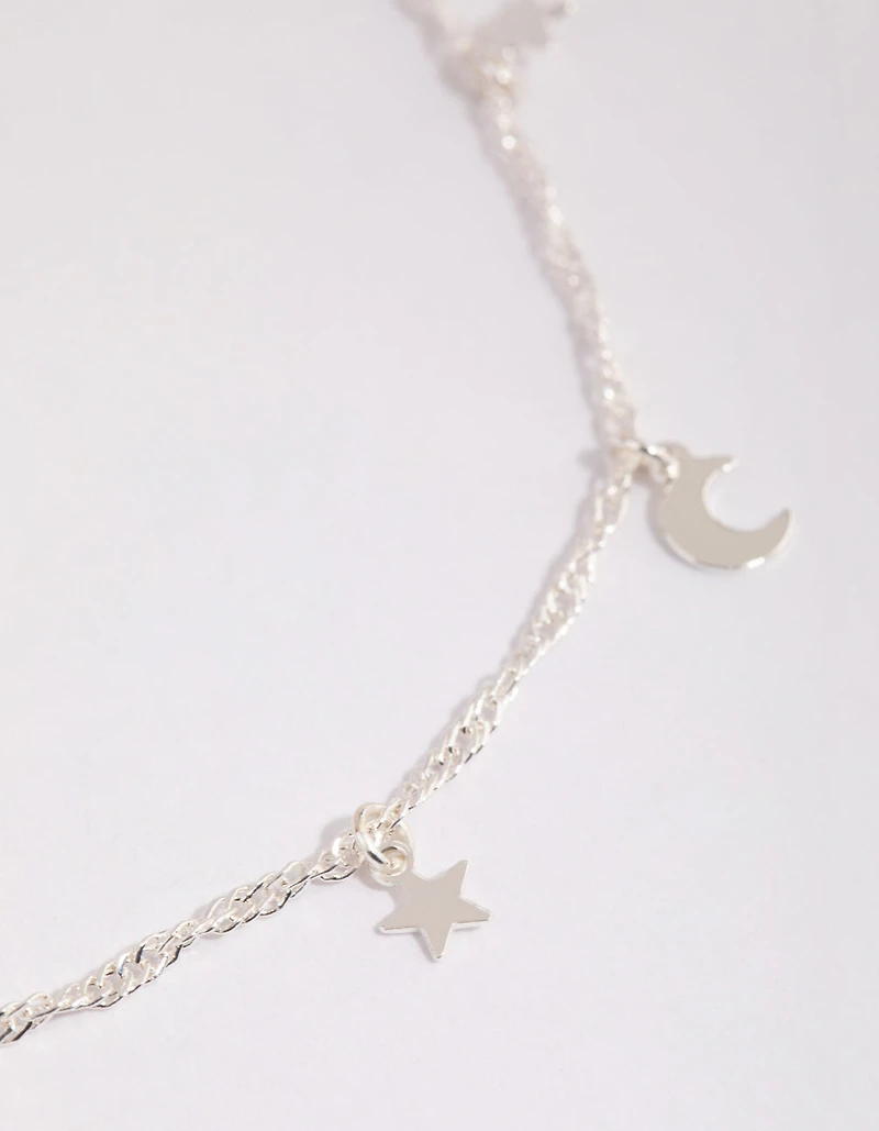 Silver Celestial Charm Anklet