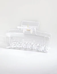 Large Rectangular Clear Hair Claw Clip