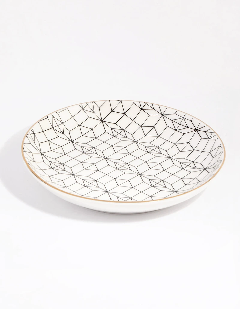 Geometric Ceramic Trinket Tray
