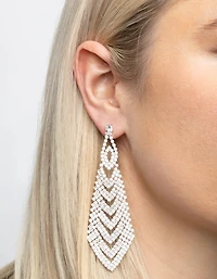 Silver Cup Chain Drop Earrings