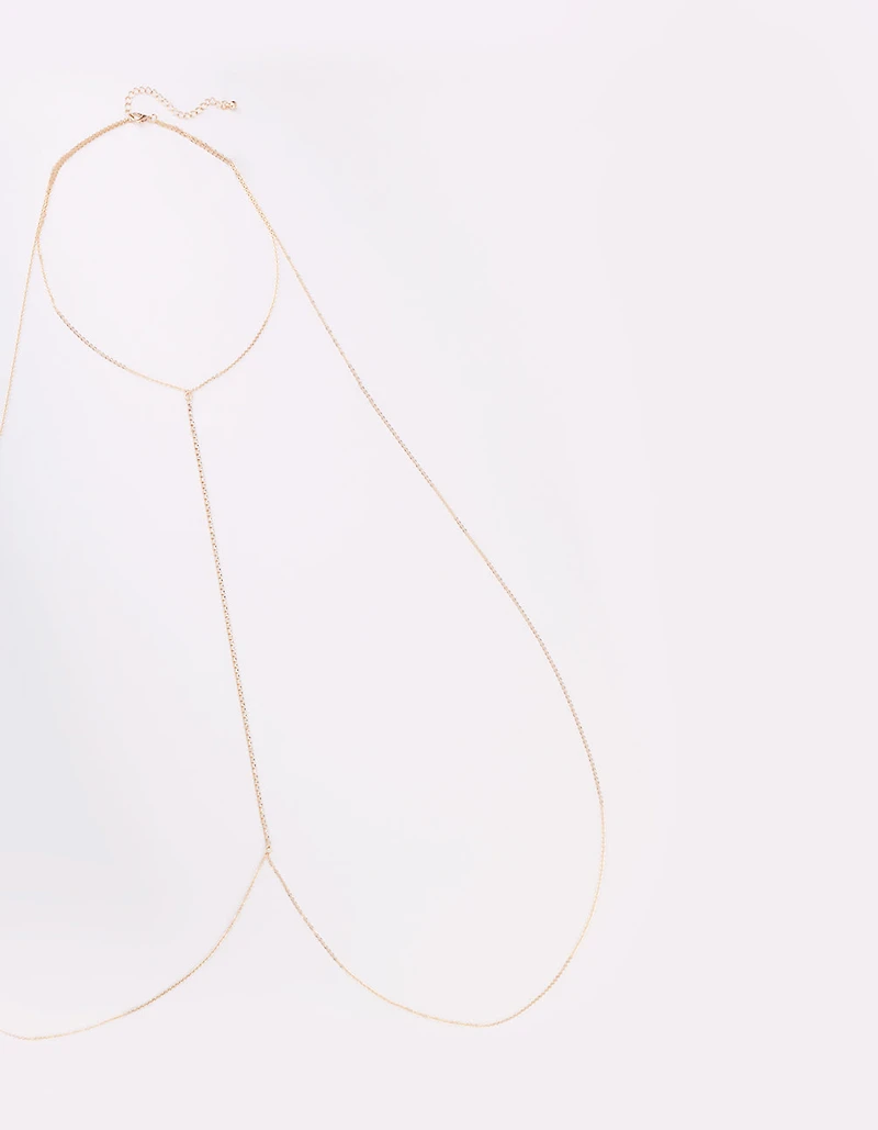 Gold Delicate Diamante Body Chain