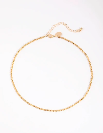 Gold Rope Chain Necklace