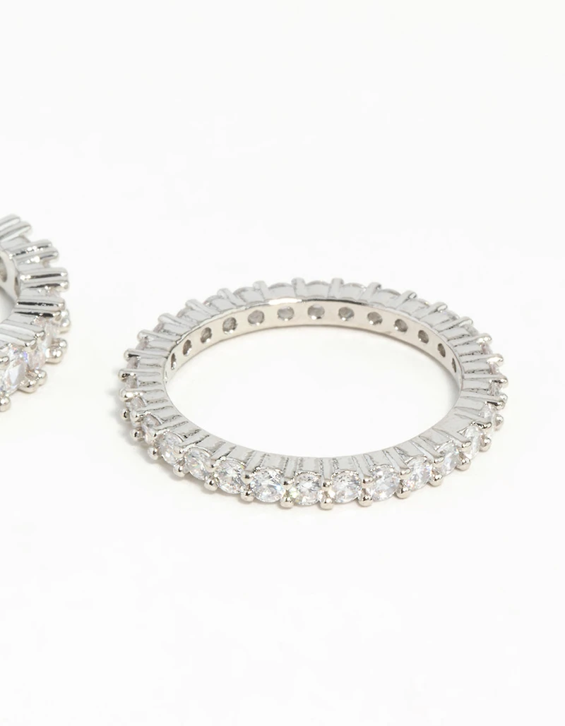 Silver Cubic Zirconia Triple Band Ring