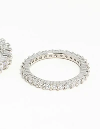 Silver Cubic Zirconia Triple Band Ring