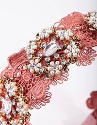 Flower & Embellished Lace Alice Band