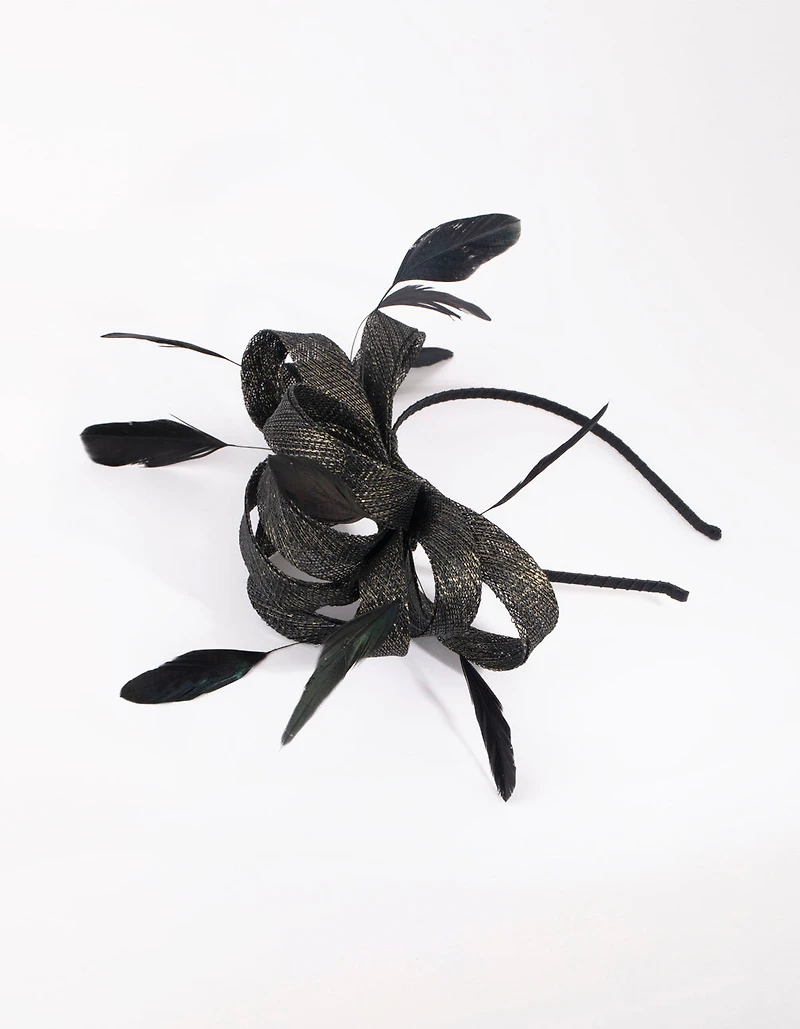 Metallic Feather Alice Band