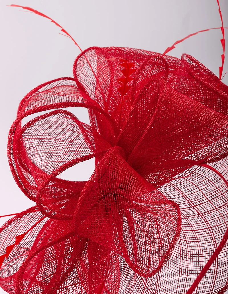 Triangular Red Feather Fascinator