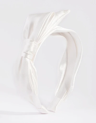 White Floppy Bow Alice Band