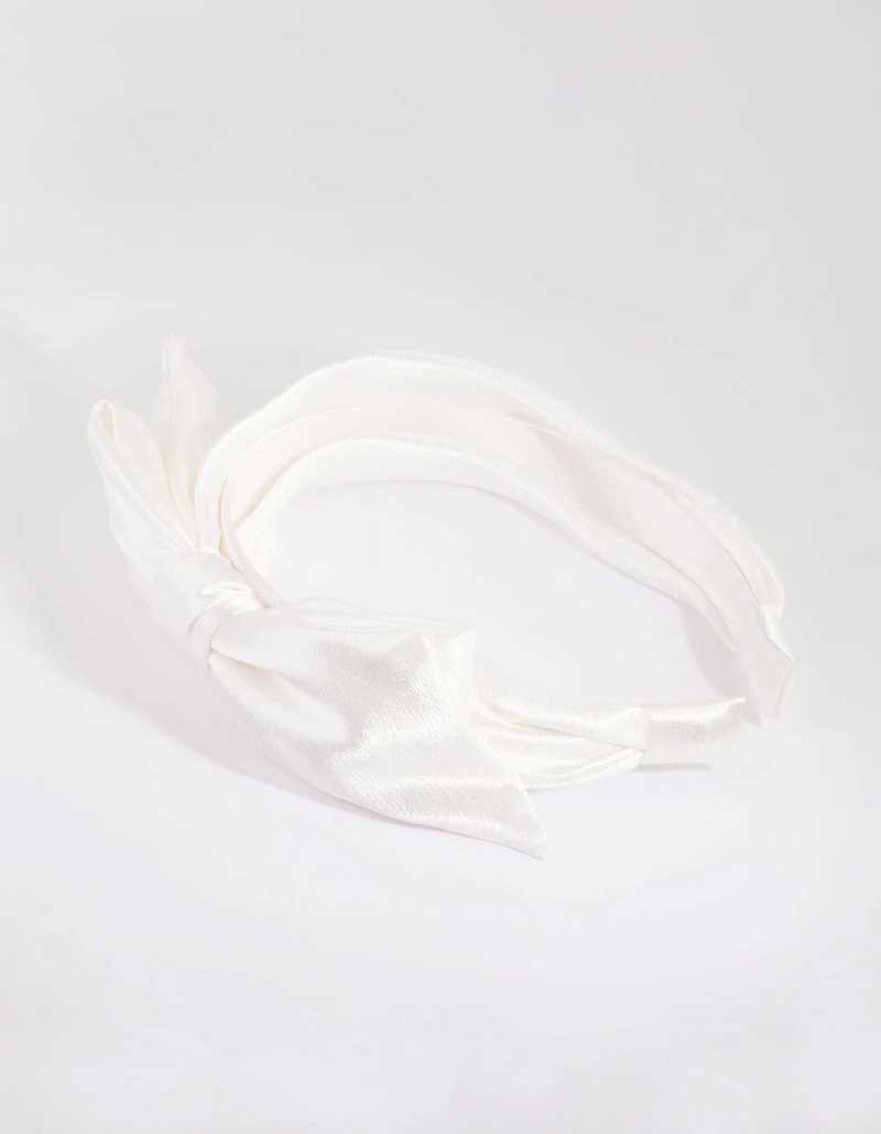 White Floppy Bow Alice Band