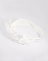 White Floppy Bow Alice Band