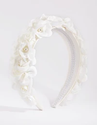 White Flower & Pearl Alice Band