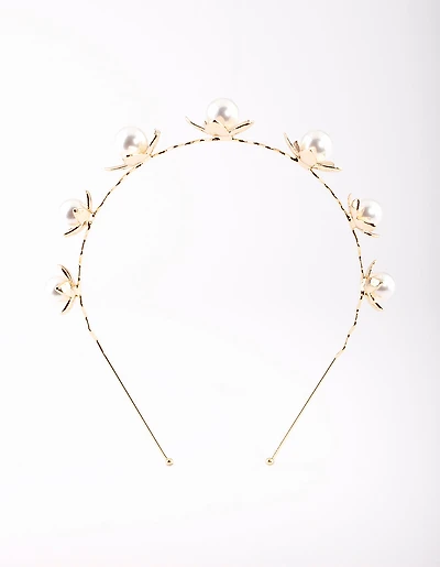 Gold Pearl Headband