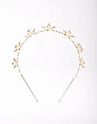 Gold Pearl Headband