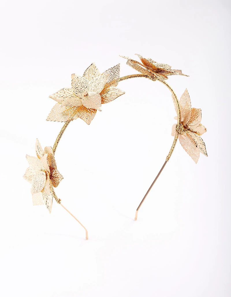 Gold Leaf Cluster Alice Band