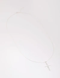 Sterling Silver Cubic Zirconia Cross Necklace