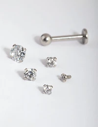 Surgical Steel Graduated Stone Flat Back 6-Pack