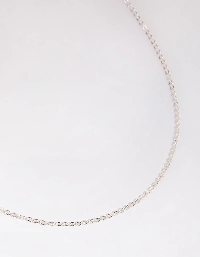 Silver Plated Short Plain Chain Necklace