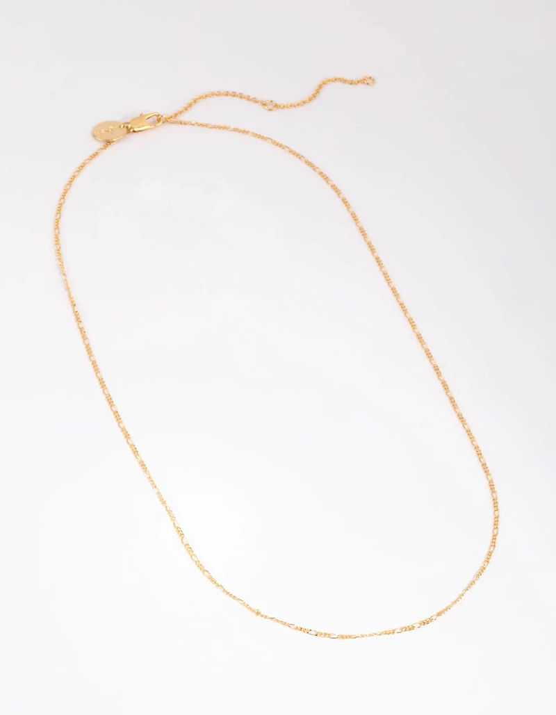 Gold Plated Medium Figaro Necklace