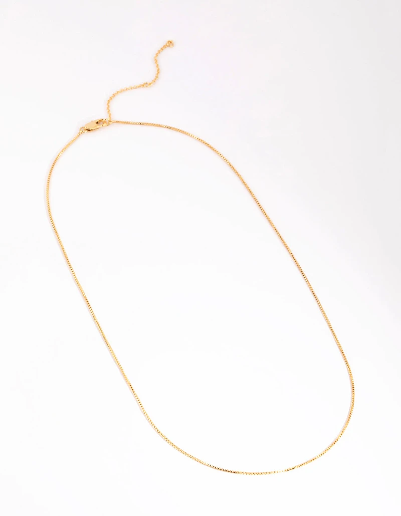Gold Plated Medium Box Chain Necklace