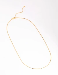 Gold Plated Medium Box Chain Necklace