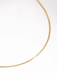 Gold Plated Short Box Chain Necklace