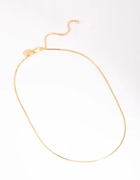 Gold Plated Short Box Chain Necklace