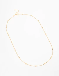 Gold Plated Sterling Silver Ball Chain Necklace