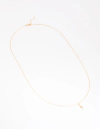 Gold Plated Sterling Silver Lightning Bolt Necklace