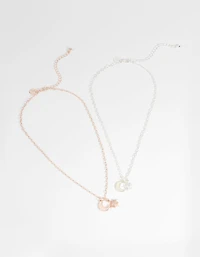 Mixed Metal Celestial Necklace Set