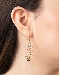 Festive Spiral Tree Earrings