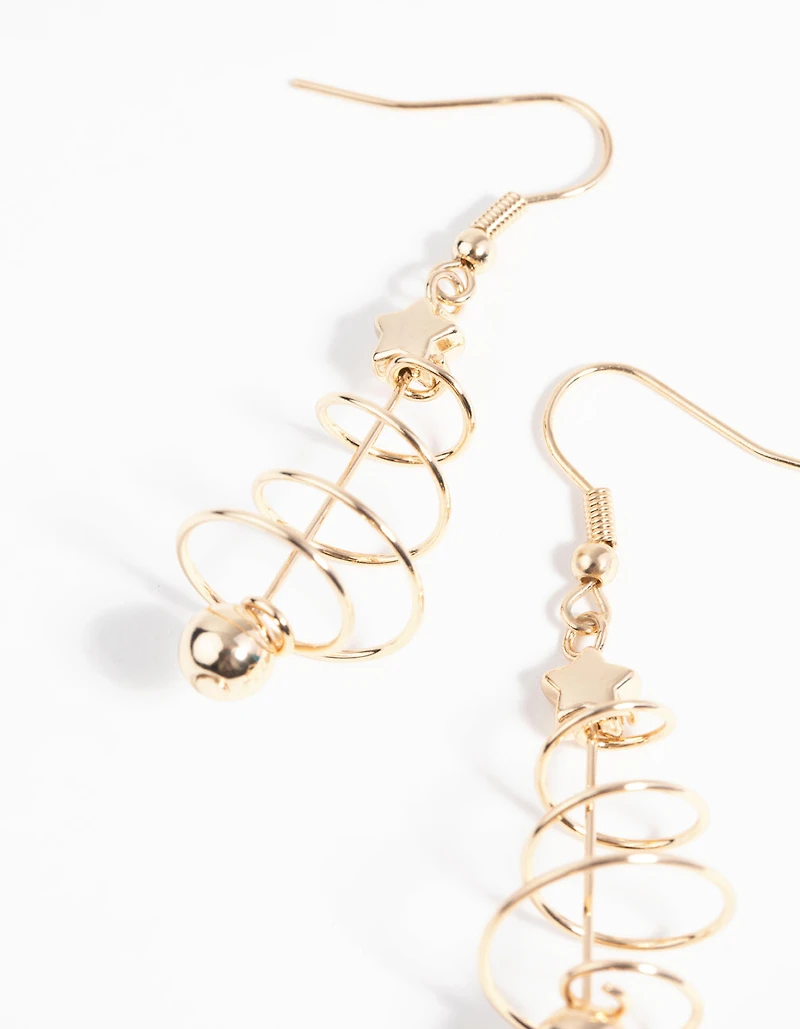 Festive Spiral Tree Earrings