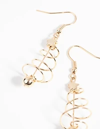 Festive Spiral Tree Earrings