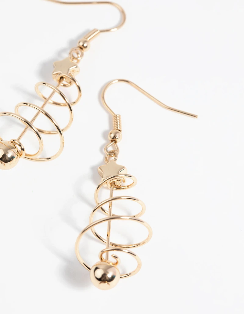 Festive Spiral Tree Earrings