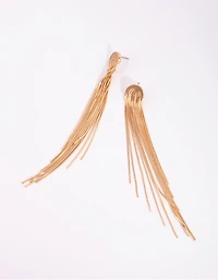Gold Waterfall Cup Chain Earrings