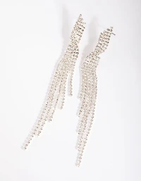Silver Twisted Strand Drop Earrings