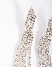 Silver Twisted Strand Drop Earrings