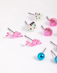 Kids Mermaid Stud Earring 6-Pack