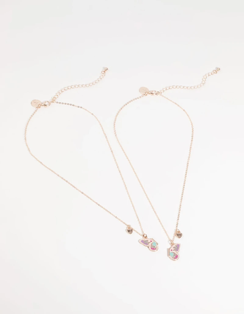 Kids Butterfly Best Friend Necklace Set