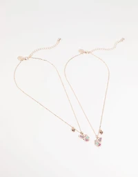 Kids Butterfly Best Friend Necklace Set